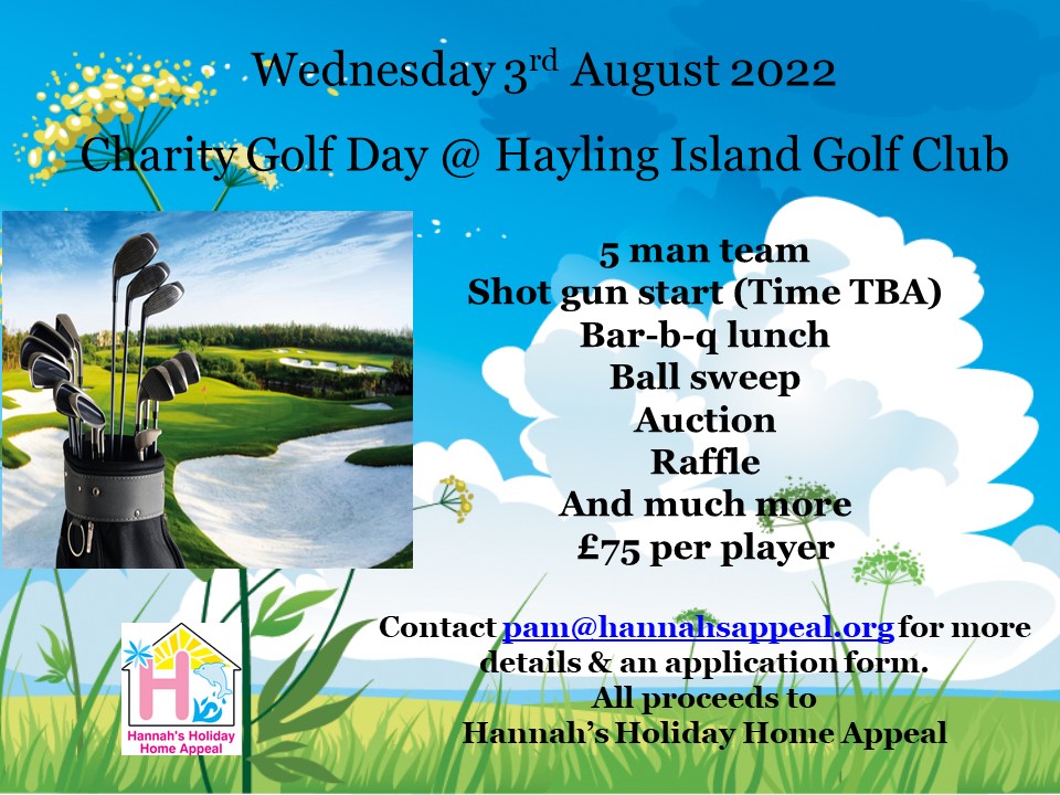 Charity Golf Day Wednesday 3rd August